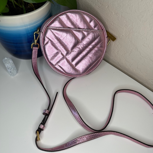 Michael Kors Vivanne Canteen Crossbody in Metallic Pink EUC - Picture 3 of 13